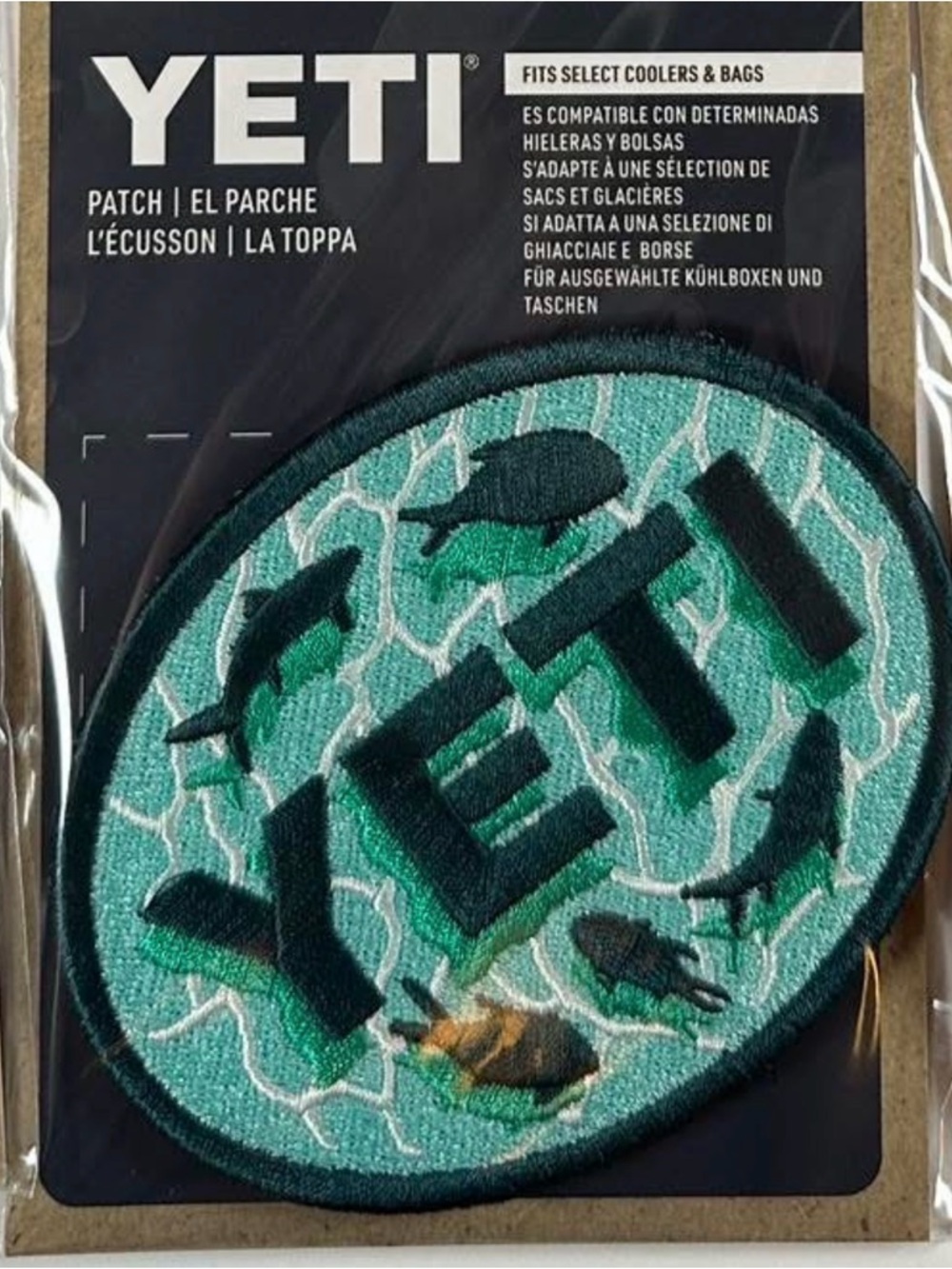YETI  Patch - Embroidered RIPPLES - Diving Fishing Sharks Mahi